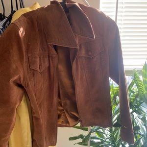 100% Leather, brown jacket